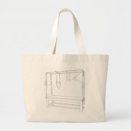 Pilates with Cadillac and Reformer Illustrations Grote Tote Bag