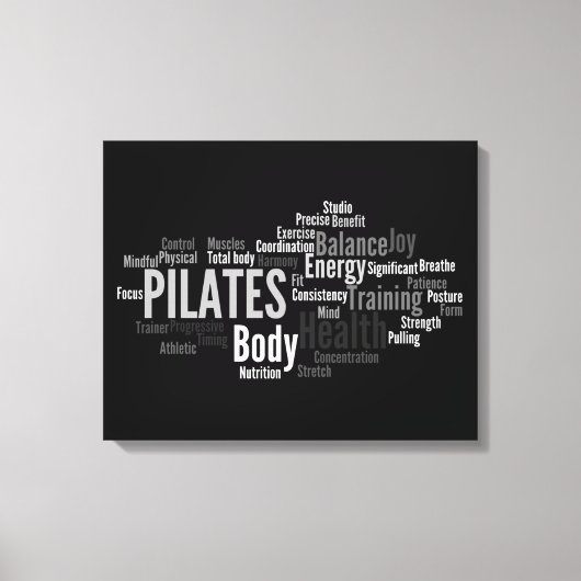 PILATES Woorden Canvas (Voorkant)
