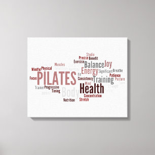 PILATES Wordcanvas Canvas Afdruk