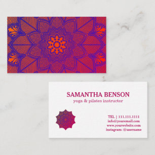 Pilates Yoga Instructor Teacher Mandala Visitekaartje