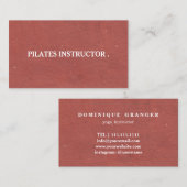 Pilates Yoga Instructor Teacher Visitekaartje (Voorkant / Achterkant)