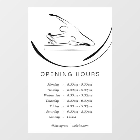 Pilates Zeemeermin op de hervormer Raamsticker (Vel)