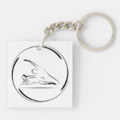 Pilates Zeemeermin op de hervormer Sleutelhanger (Achterkant)