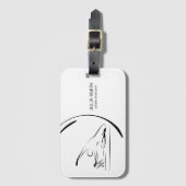 Pilates zeemeermin pose op de reformer bagagelabel (Voorkant (verticaal))