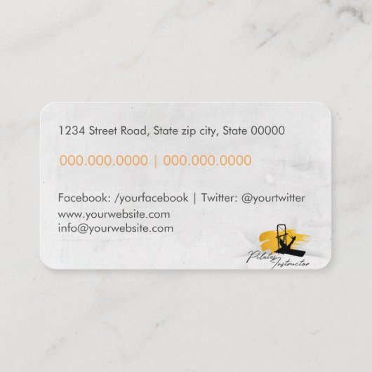 Pilatteninstructeur Visitekaartje (Achterkant)