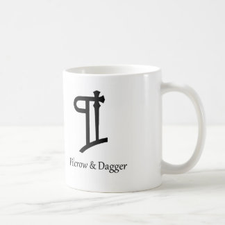 Pilcrow et tasse de café de poignard