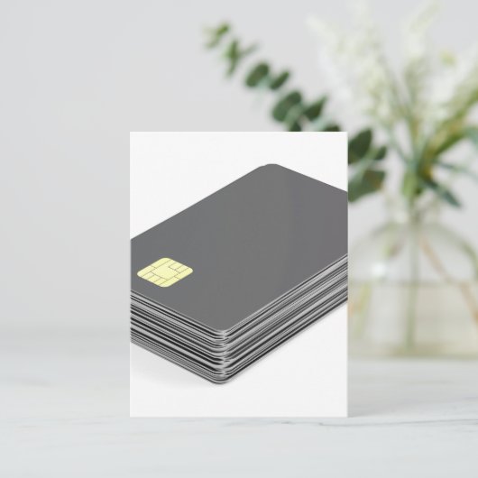 Pile avec cartes en plastique vierges avec puce (Debout devant)