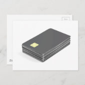 Pile avec les cartes en plastique vierges avec la (Devant / Derrière)