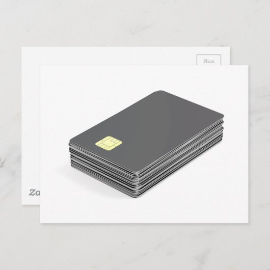 Pile avec les cartes en plastique vierges avec la (Devant / Derrière)