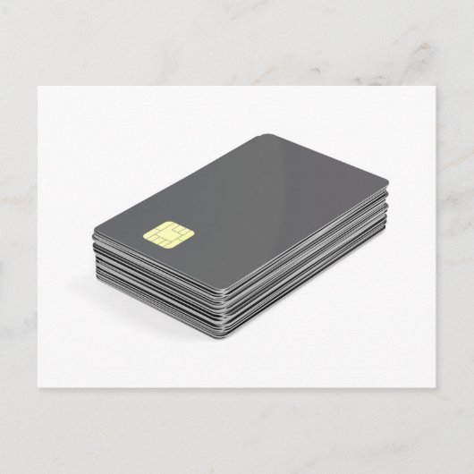 Pile avec les cartes en plastique vierges avec la (Devant)