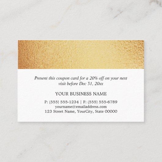 Pile d'or moderne - Bon de réduction (Dos)