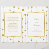 Pile d'or perles mariage moderne plié programme (Devant)