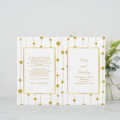 Pile d'or perles mariage moderne plié programme (Debout devant)