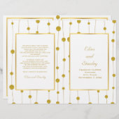 Pile d'or perles mariage moderne plié programme (Devant / Derrière)