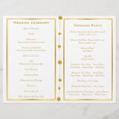 Pile d'or perles mariage moderne plié programme (Dos)