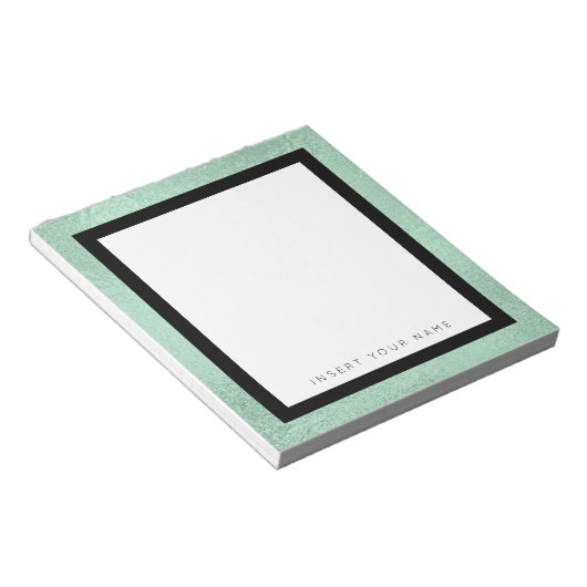 Pile verte et Bloc-notes à bordure noire 5,5 pouce (Incliné)