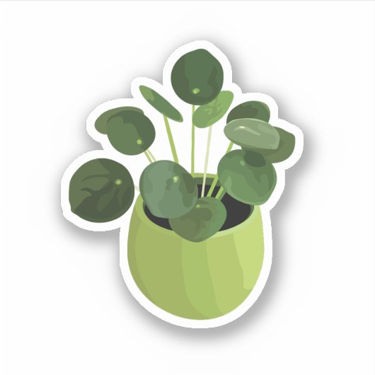 Pilea Peperomioides House Plant Sticker (Voorkant)