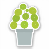 Pilea peperomioides Sticker plante en vinyle coupé (Recto)