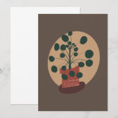 Pilea Plante Carte de voeux tirée à la main (Devant / Derrière)