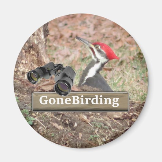 Pileated Woodpecker magnet Magneet (Voorkant)