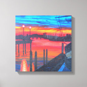 Pilgrim bij zonsopgang canvas afdruk