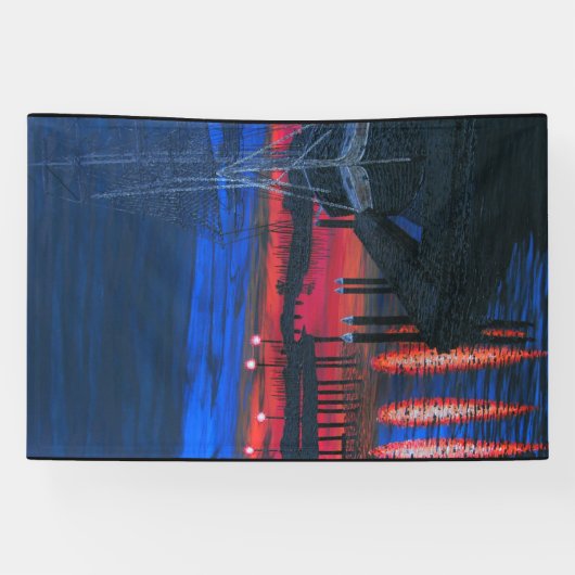 Pilgrim bij zonsopgang spandoek (Horizontaal)