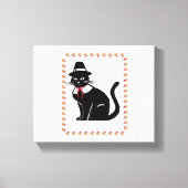 Pilgrim Cat Oversized T-shirt Canvas Afdruk (Voorkant)