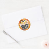 Pilgrim Couple - Thankful & Grateful Ronde Sticker (Envelop)