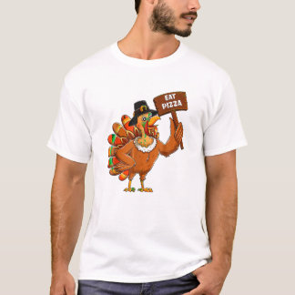 Pilgrim Eat Pizza Adult Vegan T-shirt