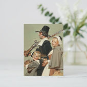 Pilgrim Familie. Thanksgiving Briefkaarten (Staand voorkant)