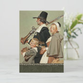 Pilgrim Family Thanksgiving Dinner Invitations Kaart (Staand voorkant)