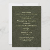 Pilgrim Family Thanksgiving Dinner Invitations Kaart (Achterkant)