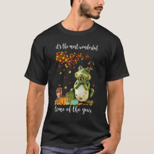 Pilgrim Frog laat de Thanksgiving Herfst Autum van T-shirt