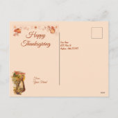 Pilgrim Girl Thanksgiving Feestdagenkaart (Achterkant)