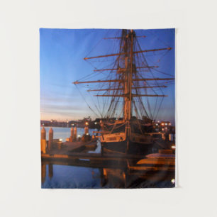 Pilgrim in de haven van het dawn-punt Dana Wandkleed