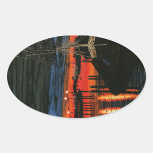 Pilgrim in het dagerpunt Dana Ovale Sticker