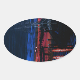 Pilgrim in het dagerpunt Dana Ovale Sticker