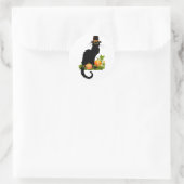 Pilgrim Le Chat Noir Thanksgiving Ronde Sticker (Tas)