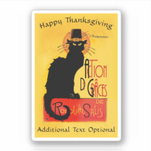 Pilgrim Le Chat Noir Thanksgiving Sticker