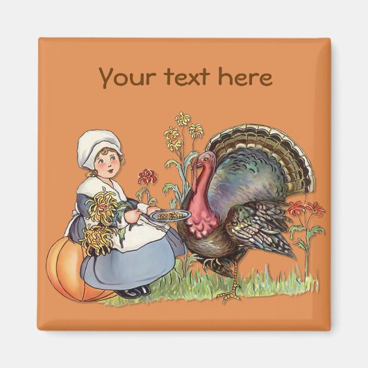 Pilgrim Meisje - Aanpassen Magneet (Voorkant)