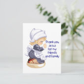 Pilgrim meisje bidt Jezus Briefkaart (Staand voorkant)