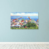 Pilgrim Memorial Uitzicht van de haven Canvas Afdruk (Insitu (Houten vloer))
