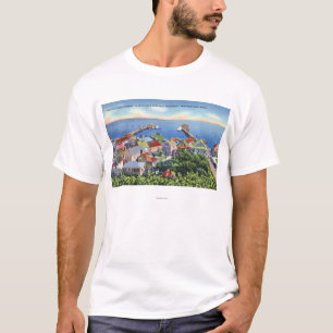 Pilgrim Memorial Uitzicht van de haven T-shirt
