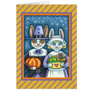 PILGRIM RABBITS, THANKSGIVING HARE'S HARVEST Blank