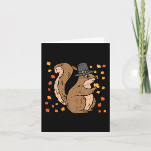 Pilgrim Squirrel Cute Thanksgiving Herfst herfst A Kaart