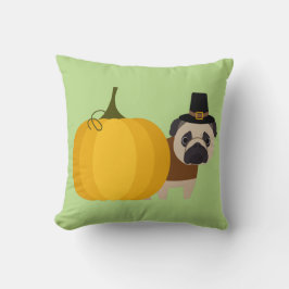 Pilgrim Thanksgiving Pug Kussen