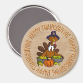 Pilgrim Turkey and Food Magnet Magneet (Voorkant / Achterkant)