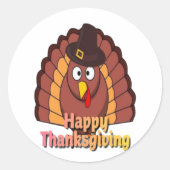 Pilgrim Turkey Ronde Sticker (Voorkant)