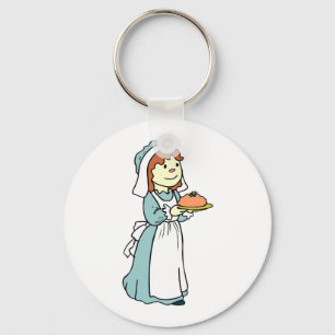 Pilgrim Woman Thanksgiving Dinner Sleutelhanger