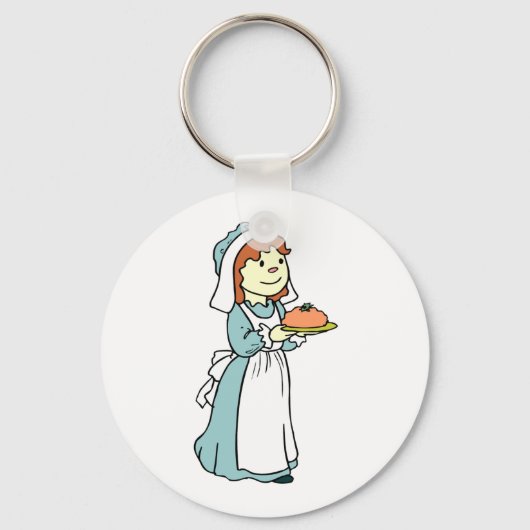 Pilgrim Woman Thanksgiving Dinner Sleutelhanger (Voorkant)